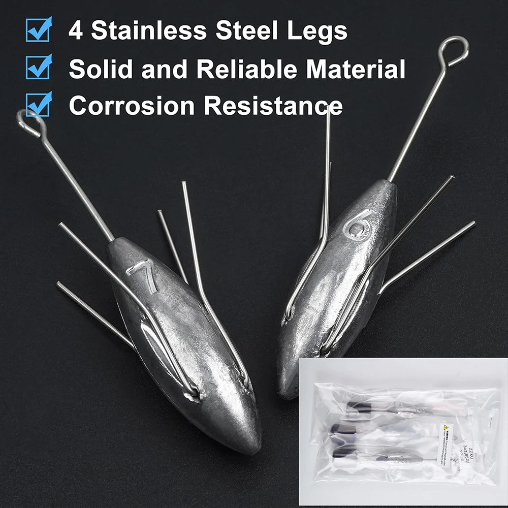 1Pcs Sputnik Sinkers Surf Fishing Weights Spider Weights Sinkers Long Tail Saltwater Casting Fishing Sinkers Catfish Weights