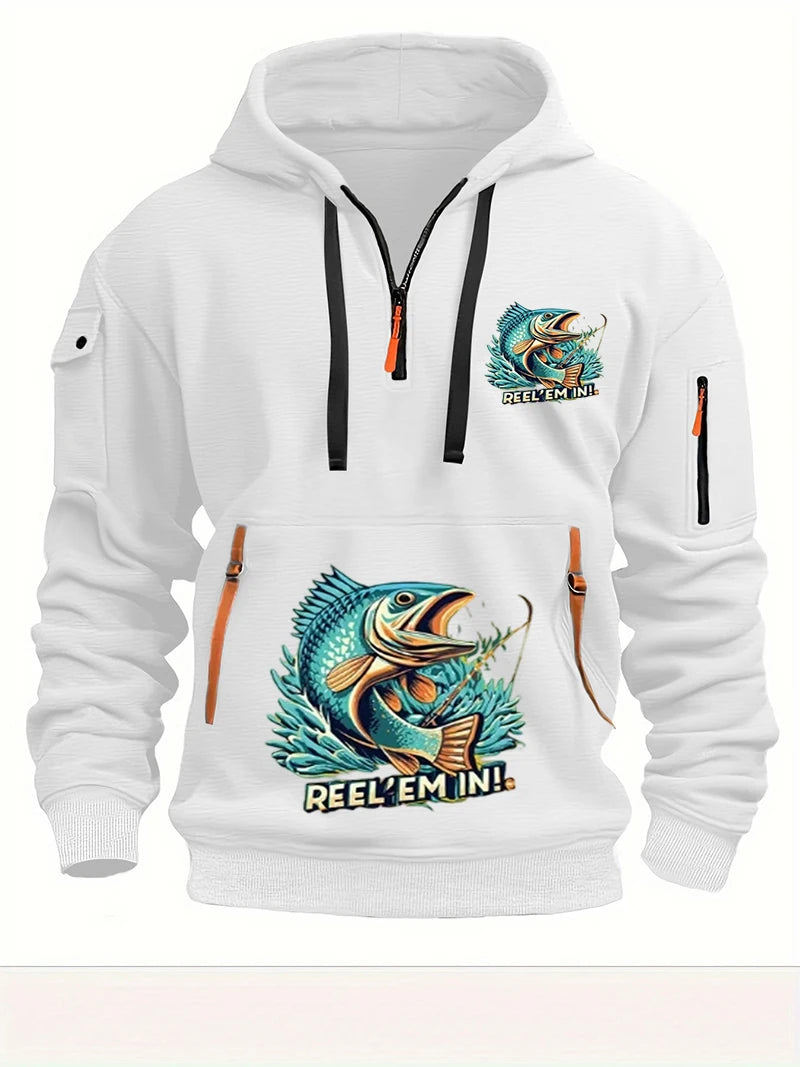 Reel Nauti Men’s Casual Pullover Hoodie – Travel &amp; Everyday Comfort Hoodie