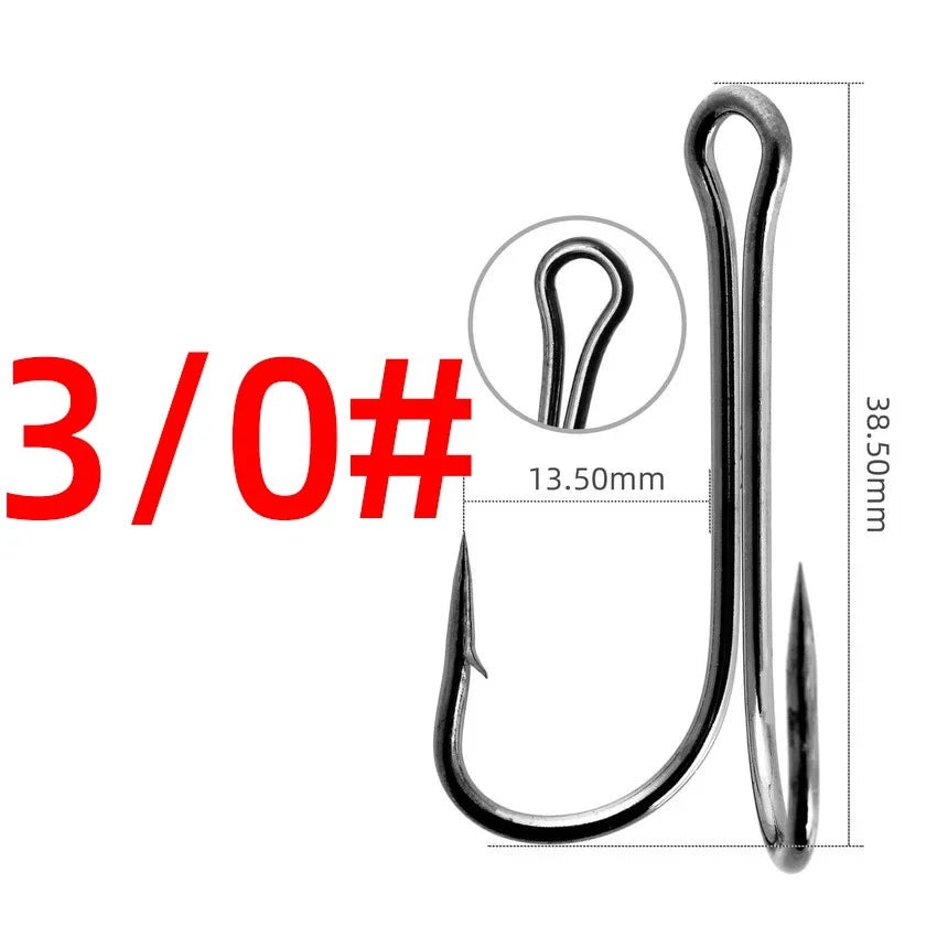 Reel Nauti Double Jigging Frog Hooks – Carbon Steel Duple Fishing Hooks (10PCS)