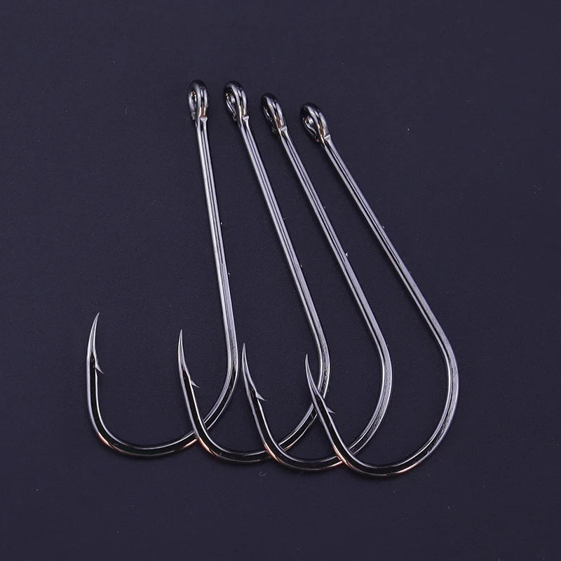 OKUQUBE Long Shank Barbed Fishing Hooks – Double Bait Keeper