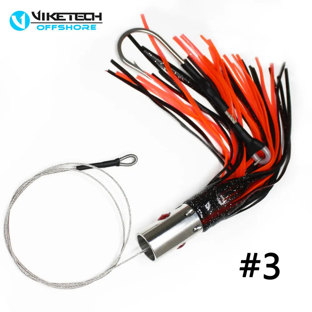 Viketech Offshore Saltwater Big Game Trolling Fishing Stainless Steel Octopus Lures Rigged 9.4" 5.6oz.