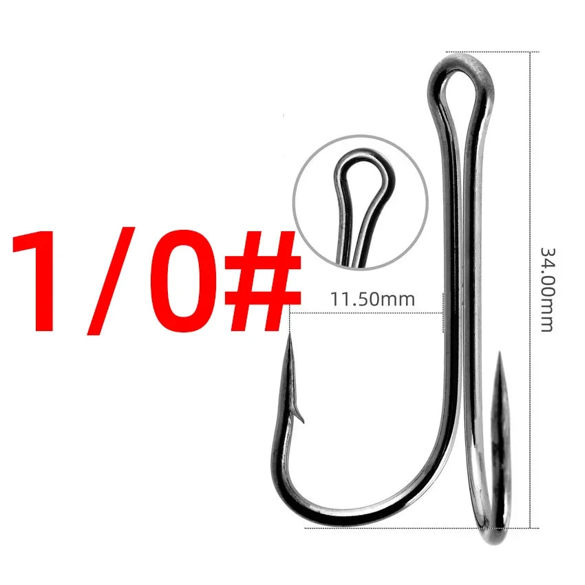 Reel Nauti Double Jigging Frog Hooks – Carbon Steel Duple Fishing Hooks (10PCS)