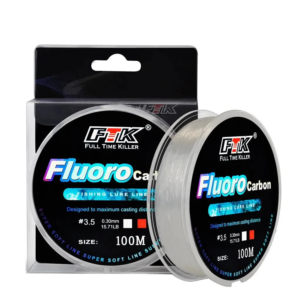 Fluorocarbon Fishing Line 100m – Carbon Fiber Line for Sea, Fly & Wild Fishing