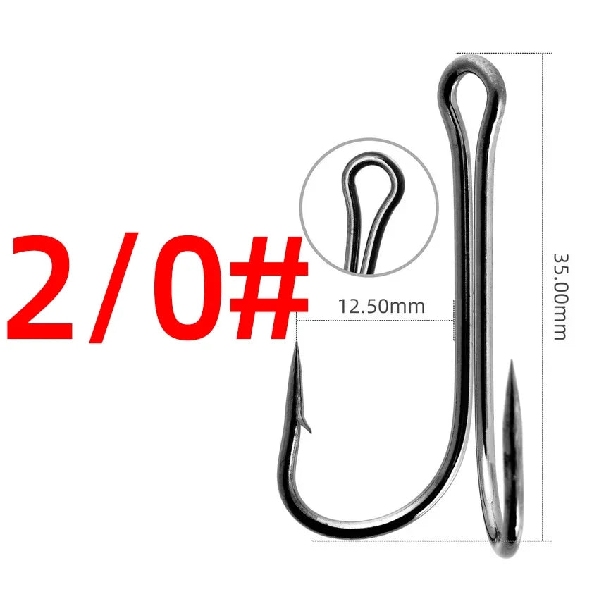 Reel Nauti Double Jigging Frog Hooks – Carbon Steel Duple Fishing Hooks (10PCS)
