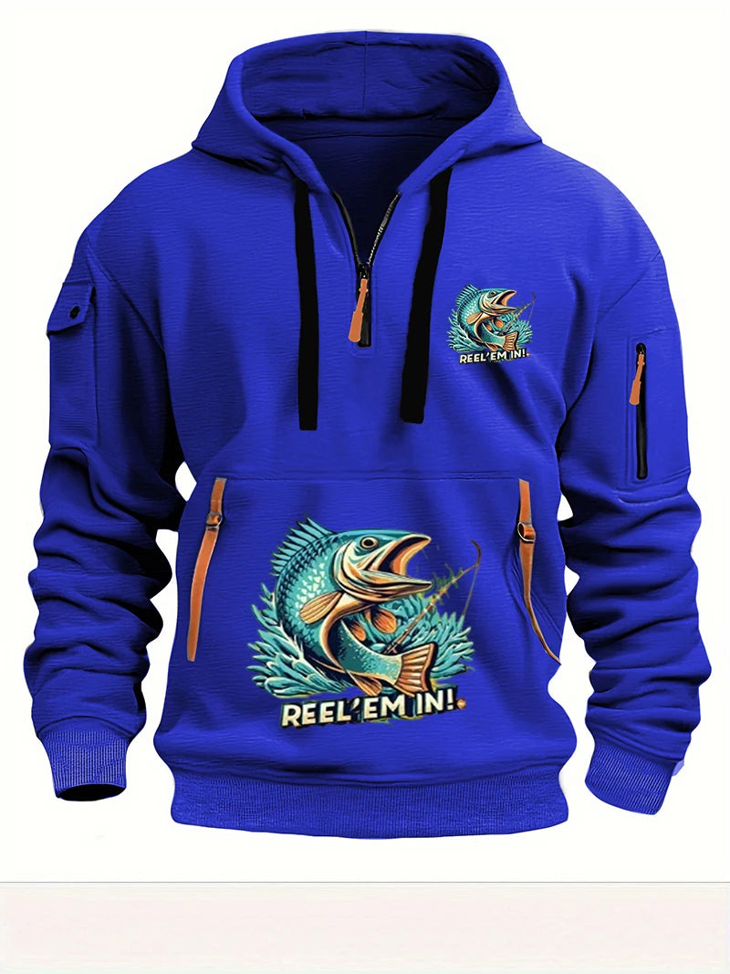 Reel Nauti Men’s Casual Pullover Hoodie – Travel &amp; Everyday Comfort Hoodie