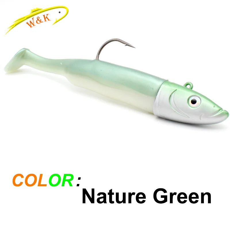 W&amp;K Paddle Tail Soft Lure Jig Kit – Multi-Size Fishing Set