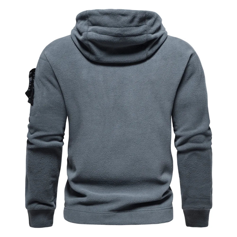 Ayrbao Men’s Thick Hooded Fleece Hoodie – Casual Autumn &amp; Winter Pullover