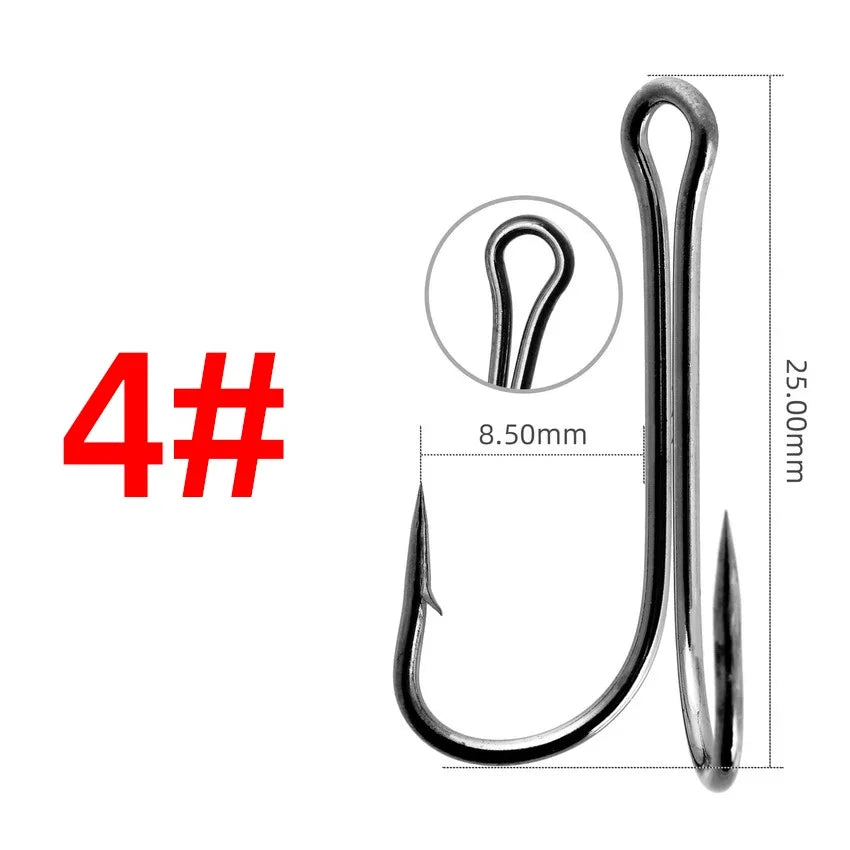 Reel Nauti Double Jigging Frog Hooks – Carbon Steel Duple Fishing Hooks (10PCS)
