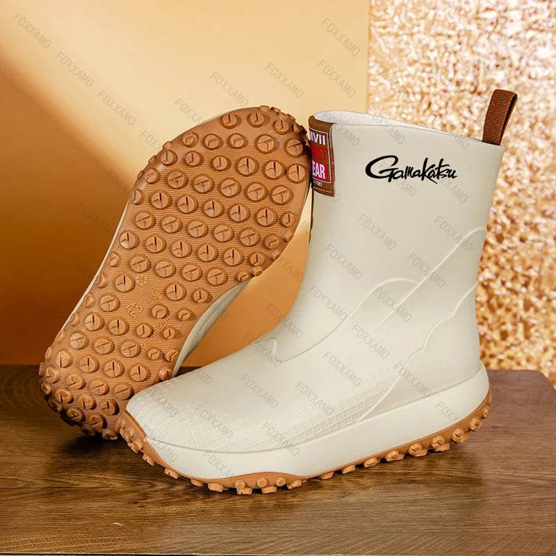 Men’s Waterproof Fishing Rain Boots – Lightweight Camouflage Ankle Boots