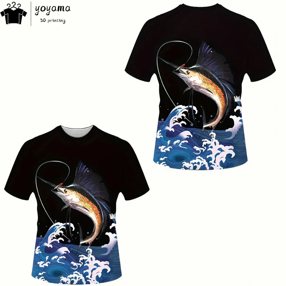 Reel Nauti Men’s Quick-Dry Sailfish Graphic T-Shirt – Lightweight Polyester