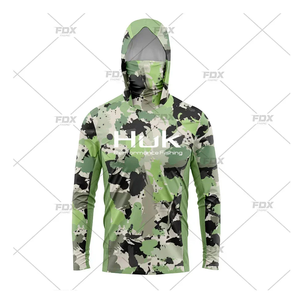 H3: HUK Men’s Long Sleeve Fishing Shirt with Hood – UV Protection Performance Shirt