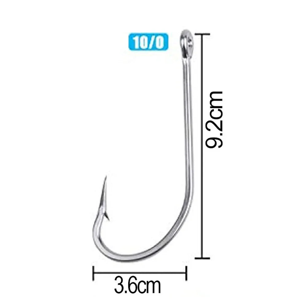Easy Catch 34007 Stainless Steel Saltwater Fishing Hooks – 100PCS Long Shank Barbed Hooks