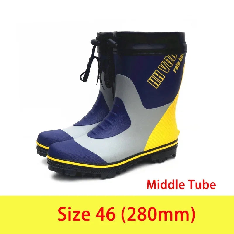 Waterproof Fishing Boots with Steel Spike Sole – Rubber Rain Shoes for Men & Women