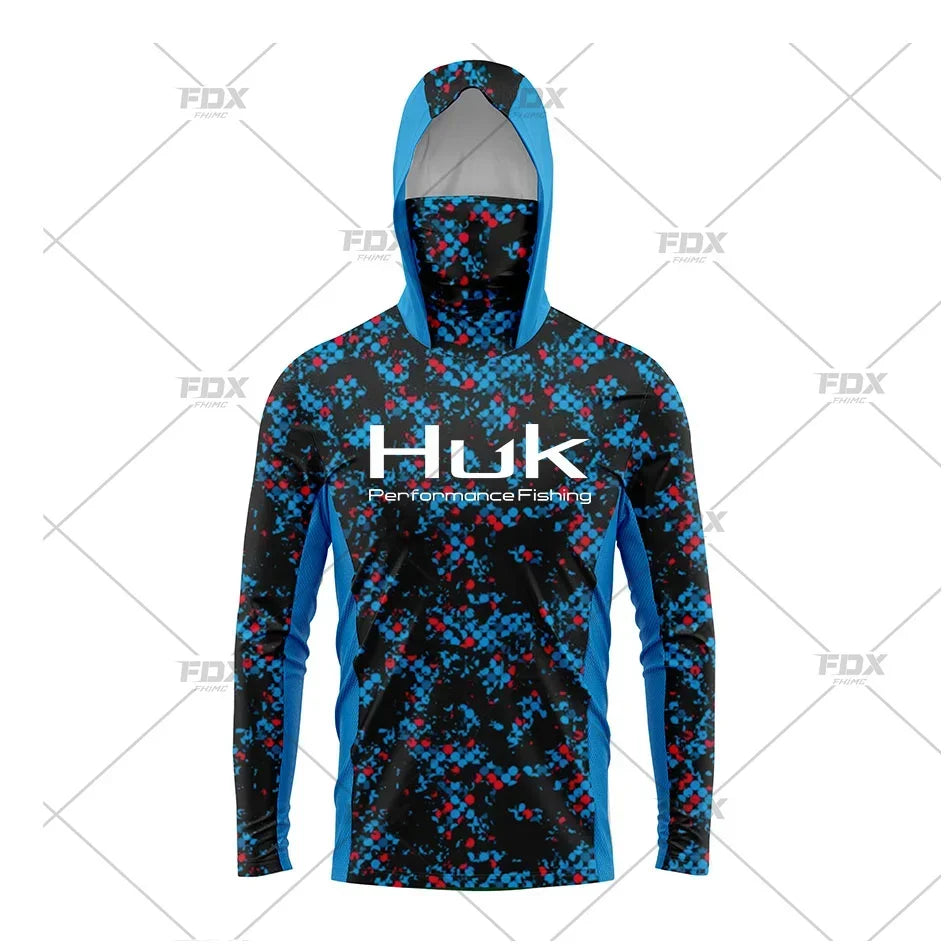 H3: HUK Men’s Long Sleeve Fishing Shirt with Hood – UV Protection Performance Shirt