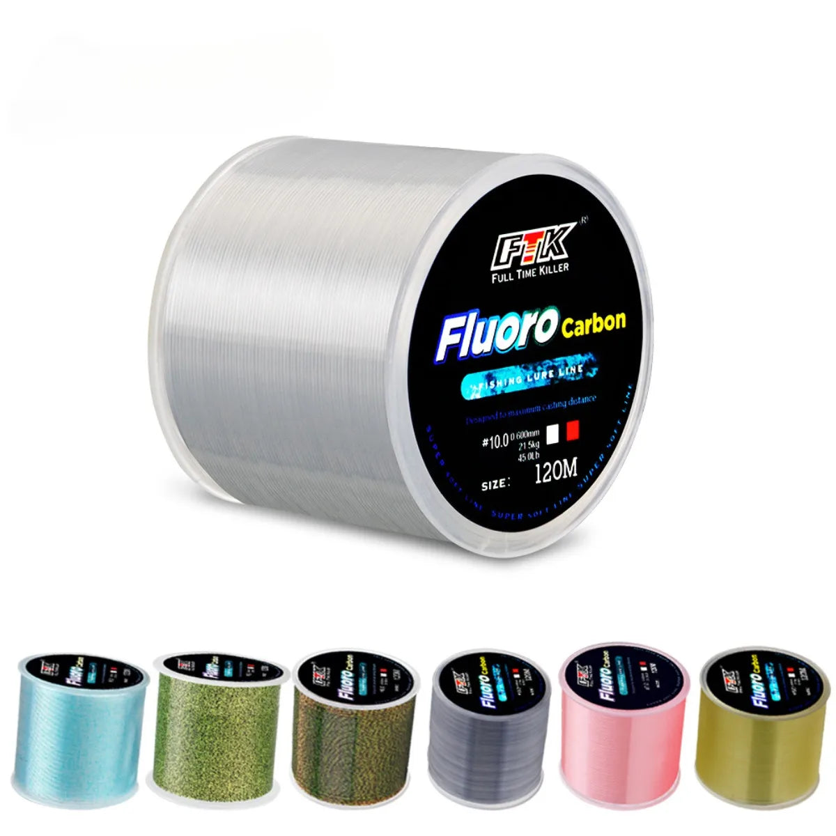 120M Fluorocarbon Coating Fishing Line 0.20mm-0.60mm 7.15LB-45LB Carbon Fiber Leader