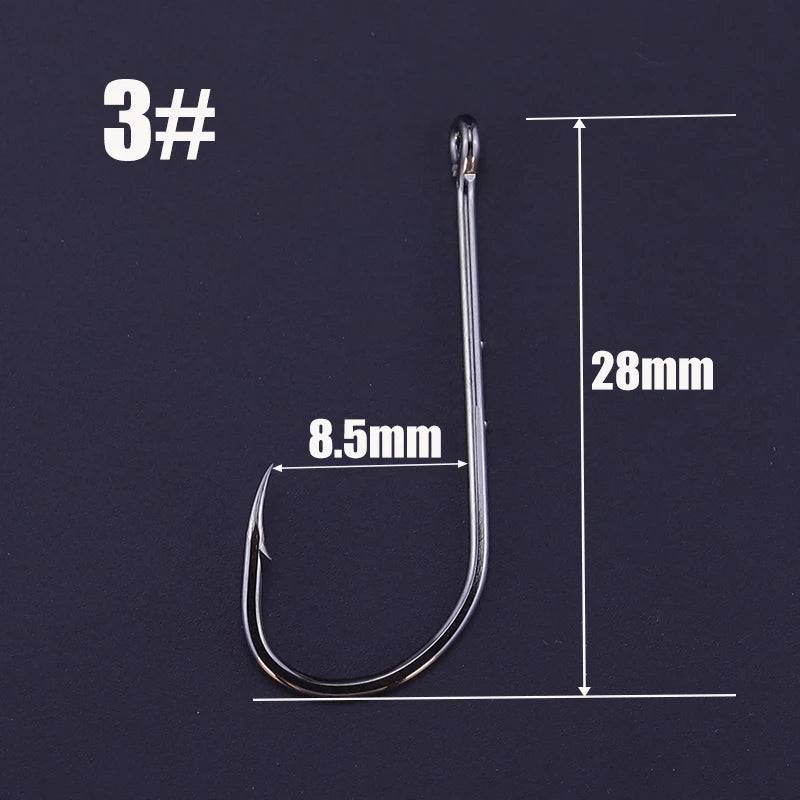 OKUQUBE Long Shank Barbed Fishing Hooks – Double Bait Keeper