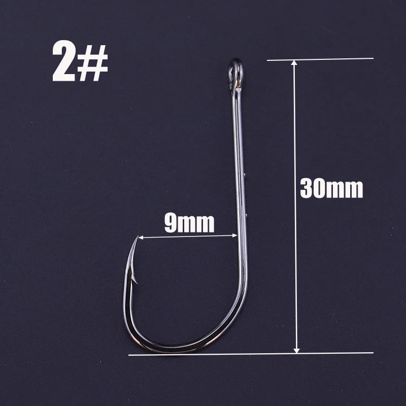 OKUQUBE Long Shank Barbed Fishing Hooks – Double Bait Keeper