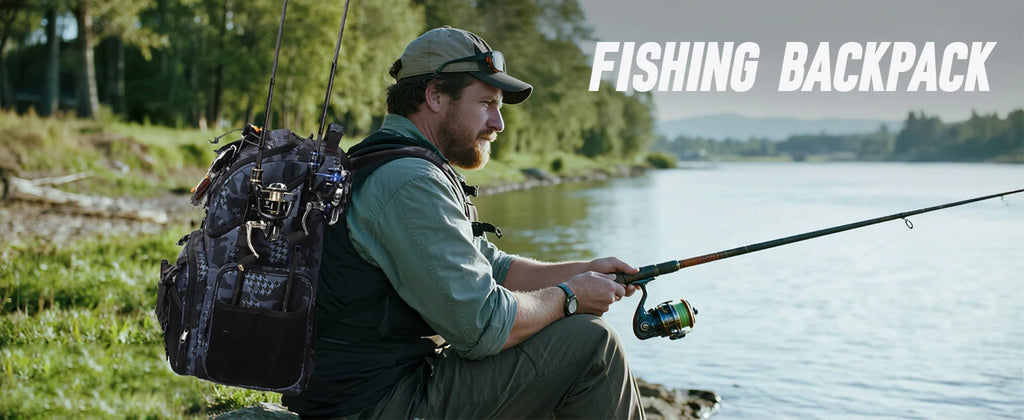 45L Fishing Backpack Cooler – Tackle Storage Bag with Rod Holders & Rain Cover