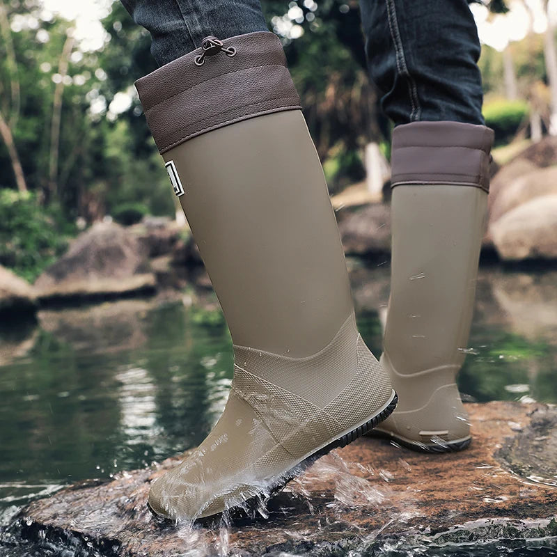 Long-Tube Waterproof Rain Boots – Non-Slip Fishing & Outdoor Work Boots